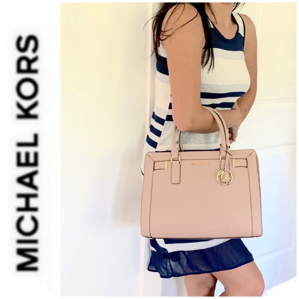 SOLD NWT authentic MK leather Dillon satchel fawn - Picture 2 of 7